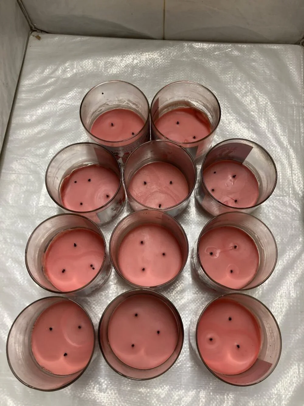 Bath and Body Works 3-Wick Candle Jars & Lids - Empty Lot of 11